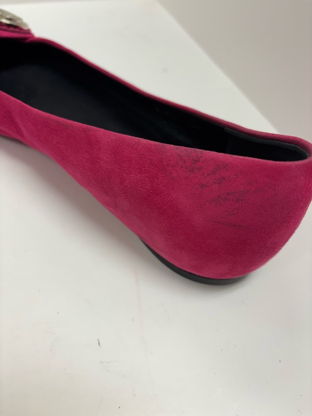 GUCCI FLAT SHOES SIZE 39.5 (APPROXIMATELY US 9) HOT PINK SUEDE - Picture 6 of 11